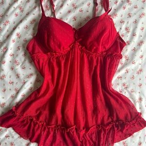 Vintage Victoria’s Secret PINK Red Sheer lace Slip
